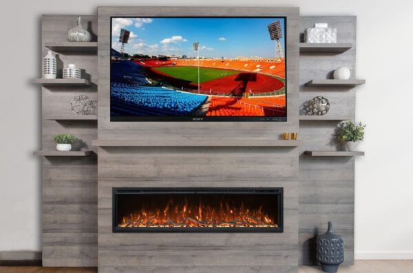 media walls with fireplace