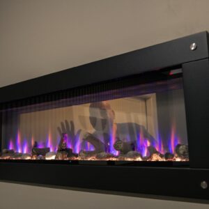 a see through electric fireplace