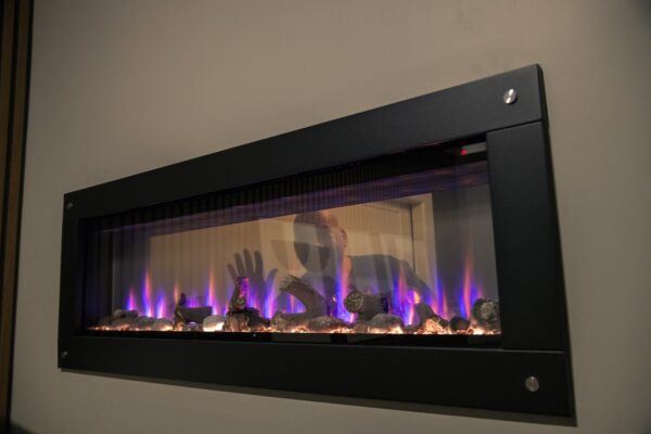 a see through electric fireplace