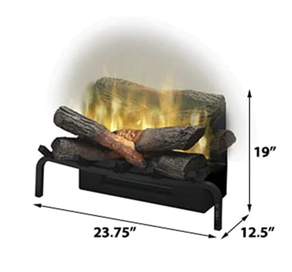 electric log set with dimensions.