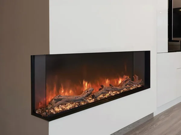 modern flames landscape pro multi installed in a recessed 2-sided corner configuration